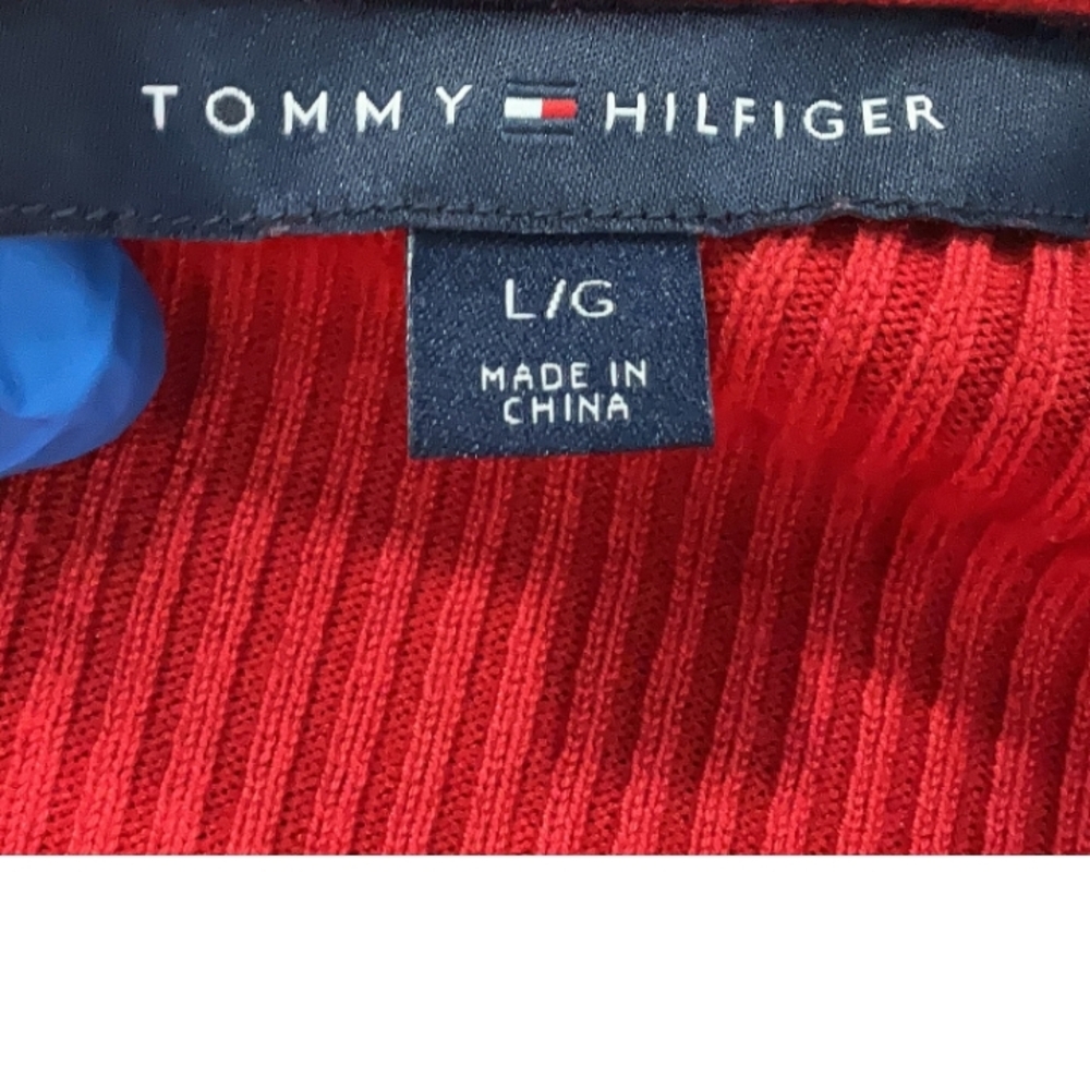 Tommy Hilfiger Red Knit Top Large - Picture 2 of 3